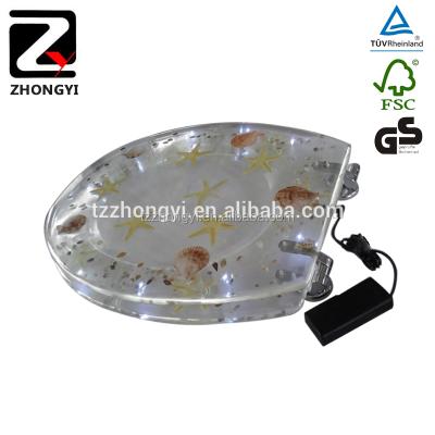 China Slow-end Toilet Seats Head Supply Slow Narrow Toilet Seat With Led Lighting for sale