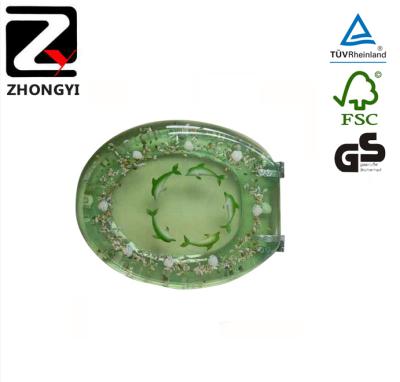 China Slow-end Beautiful Professional Transparent Toilet Seats Resin Toilet Seat for sale