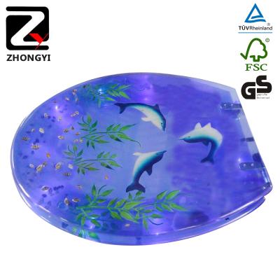 China Slow-end Toilet Seats Professional Blue Slow End LED Light Toilet Seat for sale