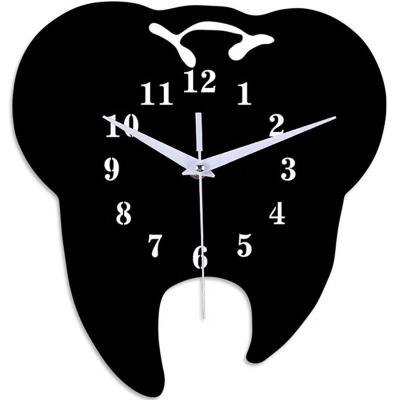 China Hot Selling Antique Style Tooth Shaped Dental Wall Clock for sale