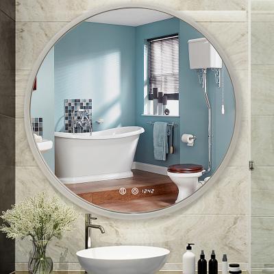 China Enlargement Customize Round Bathroom Luxury Hotel Led Mirror With Touch Senor Home Use for sale