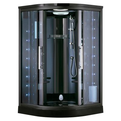 China Modern New Design Small Walk In Shower Solid Tempered Glass Sona And Steam Room for sale