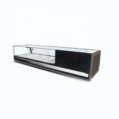 China Single-temperature Display Showcase Salad Fridge Counter Sushi Display Fridge Top Cabinet for sale