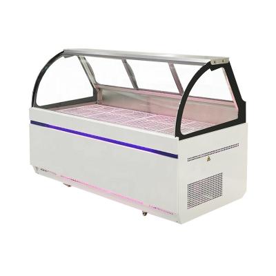 China Double-temp Commercial Deli Displays Cooler Freezer Food Showcase Meat Display Refrigerator for sale