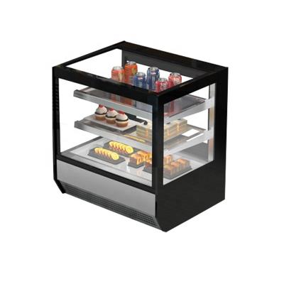 China Single-Temperature Bakery Cakes Store Double Glass Straight Fan Air Cooling Display Cabinet for sale