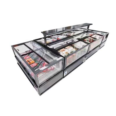 China Single-temperature Frozen Chicken Seafood Cold Storage Refrigerator Display Island Freezer Supermarket for sale