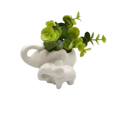 China Modern Ceramic Animal Plant Succulent Pots Half Shaped Rough Pottery Glazed Indoor Planters for Flower Cactus Air Plants, Home Decor for sale