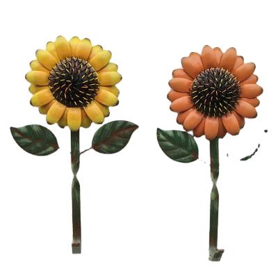 China Farmhouse Metal Painted Sunflower Outdoor Garden /Home Wall Hanging /Planter Decorative Hanging for sale