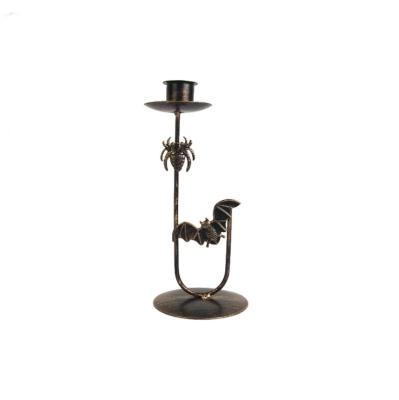 China Home Decoration Metal Halloween Table Top Candle Holder Ghost/Cat/Spider for sale