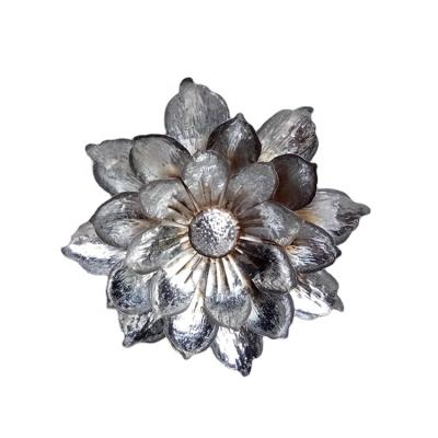 China Art Silver Iron Flowers For Living Room Kitchen Wall Decoration Metal Flower Wall Decor Hot Sale Silver for sale