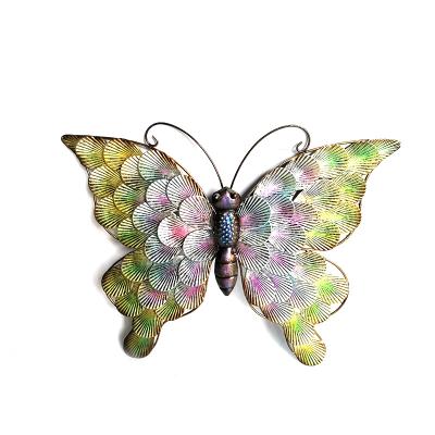 China High Quality Indoor Outdoor Butterfly Sculpture Iron Garden Deocration Decor Handmade Metal Butterfly Wall Decoration for sale