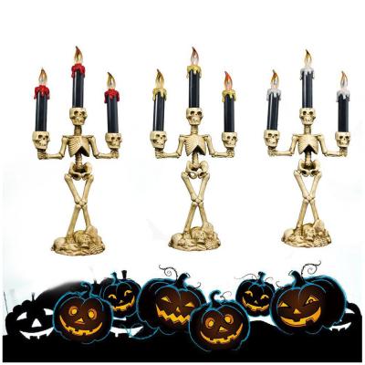 China High Quality New Festival Decoration Halloween Decorations With A Skull-and-bones Candlestick for sale