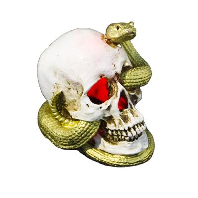 China Resin Resin Halloween Decoration Small Skull Led Light Props And Best Scary Halloween Decoration for sale