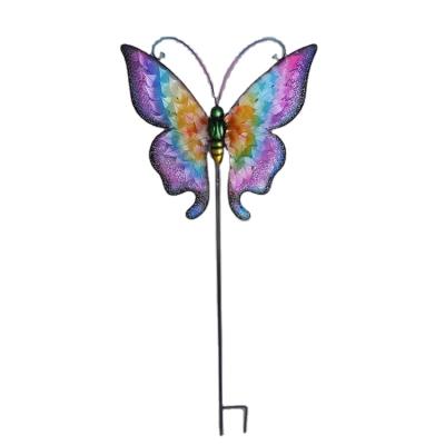 China Art Decor Metal Butterfly Garden Butterfly Stake Unique Style Iron Art Butterfly Garden Decoration Popular for sale