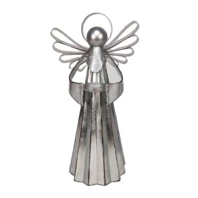 China Christamas Decoration Metal Christmas Angel With Candle Holder for sale