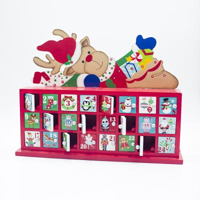 China Countdown to Christmas Advent Calendar Wooden 24 Drawer Storage Drawer for Christmas Countdown for sale