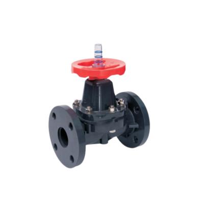 China Eco-friendly New Product 2023 Plastic High Pressure UPVC By Way Manual Flanged Diaphragm Valve For Water for sale