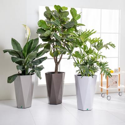 China Wholesale outdoor indoor large big size pp resin cylinder plastic tree pot flower pots & planters black plastic pots for plants for sale