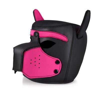 China Wholesale Sex Toy Bondage Headgear Puppy Role Play SM Sexy Rubber Helmet Interest Dog Soft Headgear Leather Sex Cosplay SM for sale