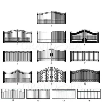 China Security Garden Home Double Swing Iron Driveway Gate Entrance Wrought Iron Sliding Gates Designs Contemporary Luxury Grill Design for sale