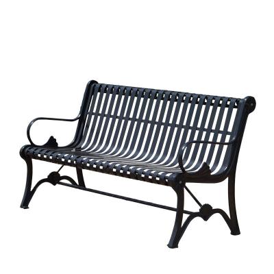 China Modern Luxury Park Metal Benches Seat Outdoor Garden Patio Cast Iron Benches for sale