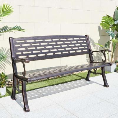 China New Chinese Style Stainless Steel Leisure Garden Bench Patio Park Bench Chair Modern Outdoor Furniture Cast Iron Aluminum Bench for sale