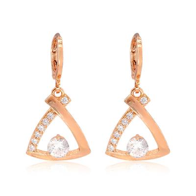 China CLASSIC Triangle Earrings Luxury Lady Trendy Champagne Gold Diamond Dangle Drop Earrings from GSY Manufacturer for sale