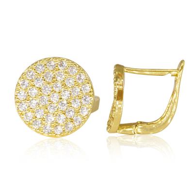 China 2022 Vintage Women Jewelry Environmental Friendly Brass English Brass Zircon Lock Hypoallergenic 18K Gold Filled 18K Gold Filled Earrings for sale