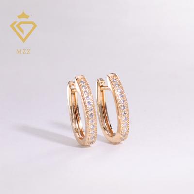 China Best Selling Luxury Brass Jewelry TRENDY Rose Gold Huggie Circles Fantastic Zircon Earrings For Women for sale