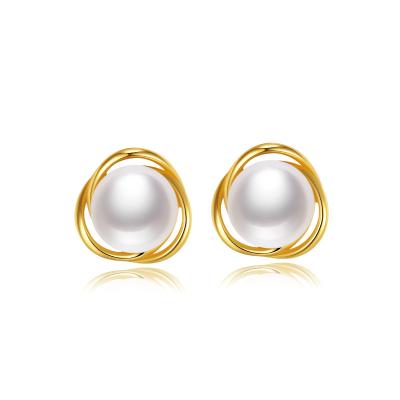 China Wholesale FASHIONABLE S925 Sterling Silver Real Natural Pearl Women's Korean Pure Stud Earrings for sale