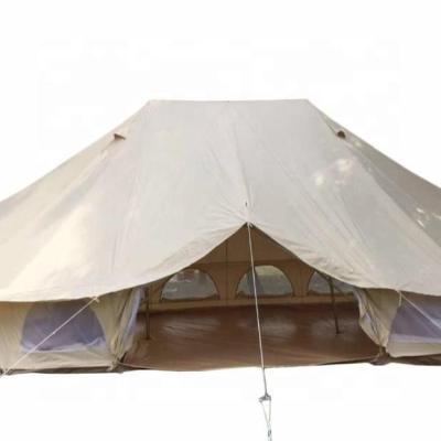 China OUTDOOR Waterproof Waterpoof Cotton Canvas Glamping Twin Emperor Bell Tent Large For 10~12 Person Campground Hotel Tent With Sun She for sale