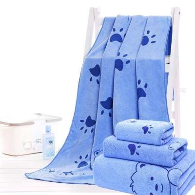 China QUICK DRY Each Set 3 pcsMicrofiber Cloth Jacquard Bathroom Hand Towel Hair Wrap Microfiber Bath Towel Quick Dry Eco-Friendly for sale