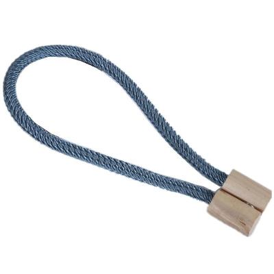 China Wholesale Cheap Wooden Curtain Tieback Holder Morden Price Accessory Tie Rope for sale