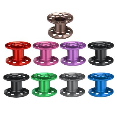 China Custom Machine Factory Directly CNC Machining Colored Blue Black Anodized Aluminum Spool Scuba Diving Finger Spool Aluminum Spool for sale