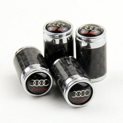 China Custom black and white stainless steel carbon fiber aluminum tire valve with lock car logo for sale