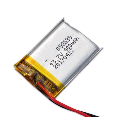 China Toys UN38.3, MSDS rechargeable battery 3.7v 052535 400mah lithium ion for consumer electronics for sale