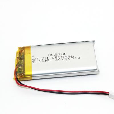 China Rechargeable toys 1800mah lipo battery 803060 3.7V 6.66Wh lithium polymer battery for digital devices for sale