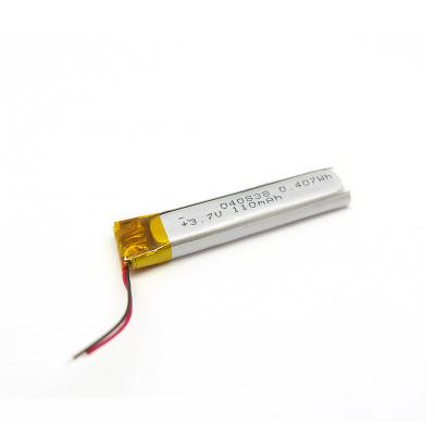 China toys li polymer battery 040838 400838 3.7v 110mah 0.407Wh rechargeable lipo battery for sale