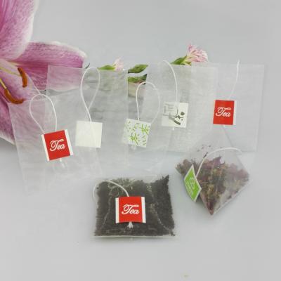 China New Design Tea Pyramid Filter Empty Transparent Nylon Tea Bag For Herbal Tea for sale