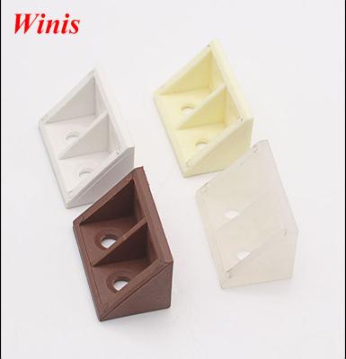 China Modern Plastic Corner Connector Furniture ABS Cabinet Shelf Panel White Cabinet Corner Brackets for sale