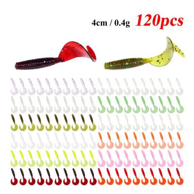 China 120 Pcs Fishing Lures 40mm Wobblers Carp Soft Fluorescent Worm Lures Moggot Bait Swimbait Clear Plastic Artificial Groundbait YIKEYI-230109 for sale