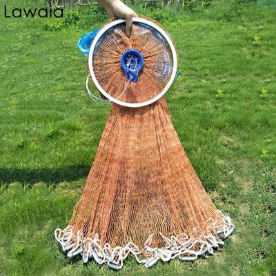 China Multifilament Fishing Net Fish Mesh Hand Throwing Net Outdoor Fishing Tackle Tool Galvanized Steel Casting Network Model 240/300/600 for sale