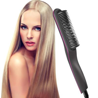 China Outdoor Professional Salon Brush Hair Straightener Fast Heating Electric Comb for sale