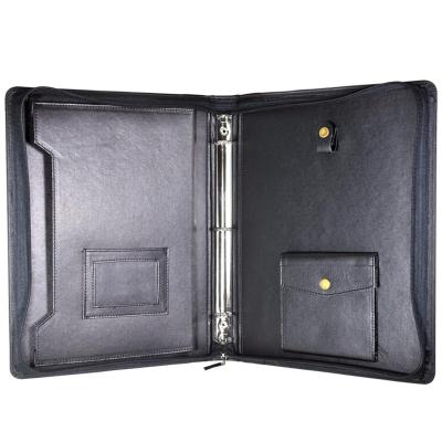 China Cheap A4 Leather Business PU Zipper Folder Bag Organizer for sale