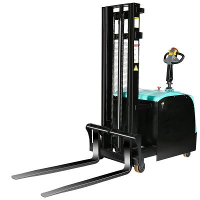 China Hotels Road 750kg/1000kg/1500kg Standing Electric Drive Counterweight Stacker Full Rated Electric Counter Balance Stacker for sale