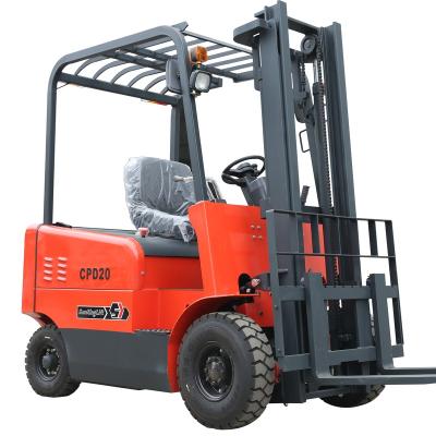 China Hotels 5 Years Warranty Load 1ton-5ton Lifting 3m Red Four Wheels Electric Battery Forklift for sale