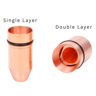 China Factory for Double Layers Laser Cut Double Layers Laser Nozzles 0.8-5.0 Caliber Bullet Spray Nozzle Fiber Laser Cutting Head Copper Nozzle for sale