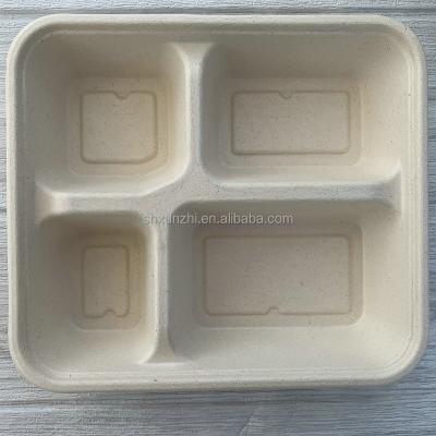 China Promotion 15%off Promotion 15%off Eco Friendly Degradable Biodegradable Bagasse Food Container Disposable Compostable 4 Compartment for sale