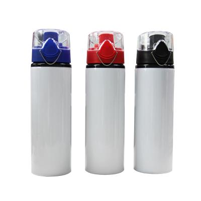 China Viable Wide Mouth 750ml Sublimation Blank Transfer Printing Aluminum Sports Water Bottle With Pop Lid Blank Sublimation for sale