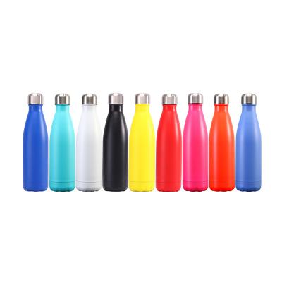 China Sustainable 500ml BPA Free Double Wall Vacuum Cola Shaped Water Bottles For Sport for sale